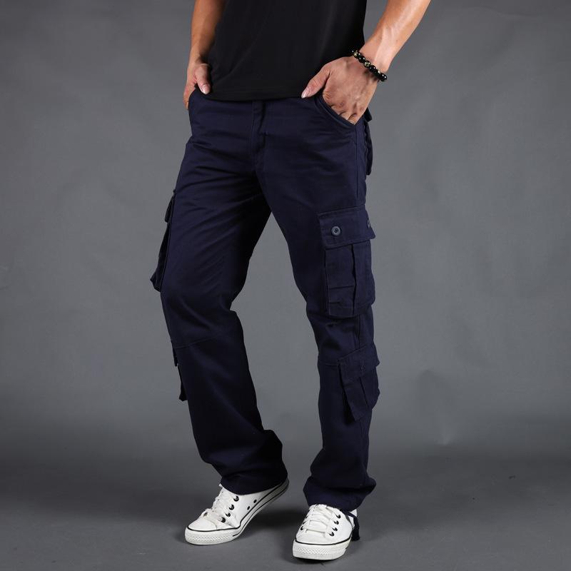 Men's Outdoor Multi-Pocket Loose Cargo Pants - Plus Size Cotton Straight Leg