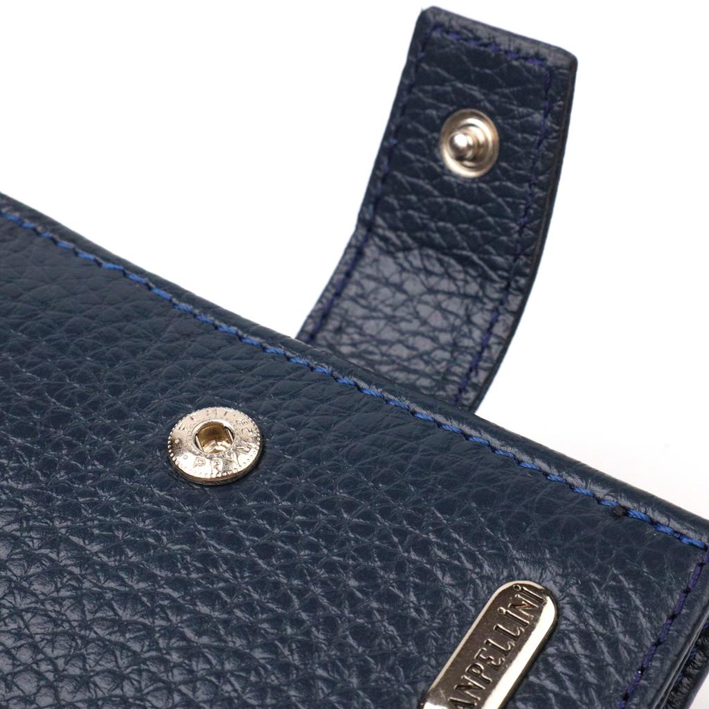 Practical Men's Wallet Made of Genuine Grained Leather CANPELLINI 21879 Blue