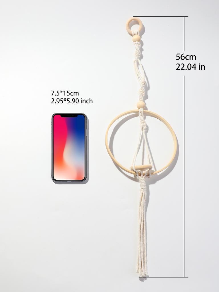 Makramee Luft Hängender Übertopf Blumentöpfe Boho Wohnkultur Seil Pflanzenhalter Gewebter Korb Balkon Garten Schlafzimmer Dekoratives Geschenk