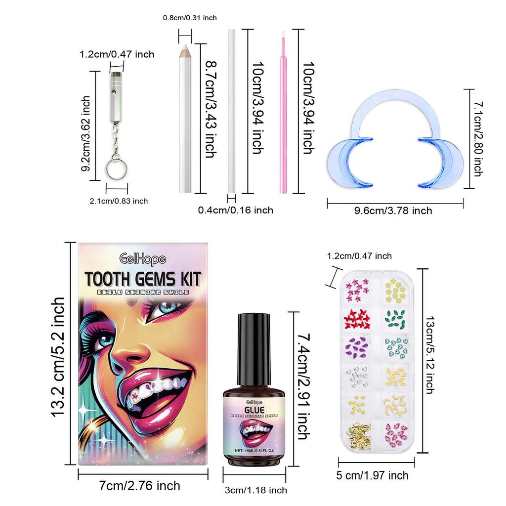EELHOPE DIY Diamond Teeth Decoration Set – Shiny Smile Style Kit