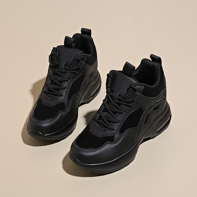 

Весенне-осенняя повседневная мода, небольшое увеличение роста, сетчатая, дышащая, на высокой толстой подошве, спортивная 42 чёрный