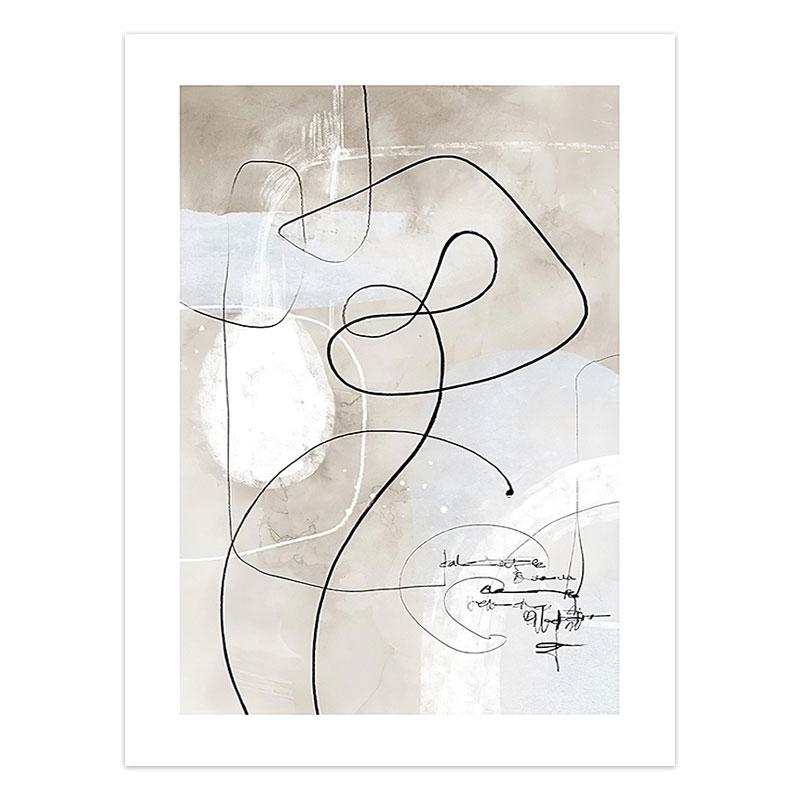 Abstract Line Figure Poster Wall Art Canvas Print Painting Minimalist Retro Black and White Home Decor Bedroom Backdrop Pictures