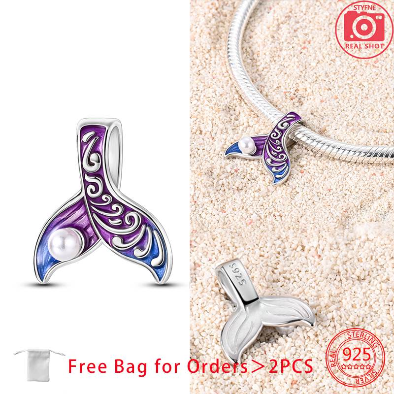 Fishtail Ocean Charms Originales Beads Fit Bracelet Necklace Accessories Bead Jewelry Making Fine Jewelry Gift Diy