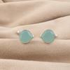 Aqua Chalcedony Gemstone 925 Sterling Silver Handmade Jewelry Formal Cufflinks 1" For Wedding CL-10-16