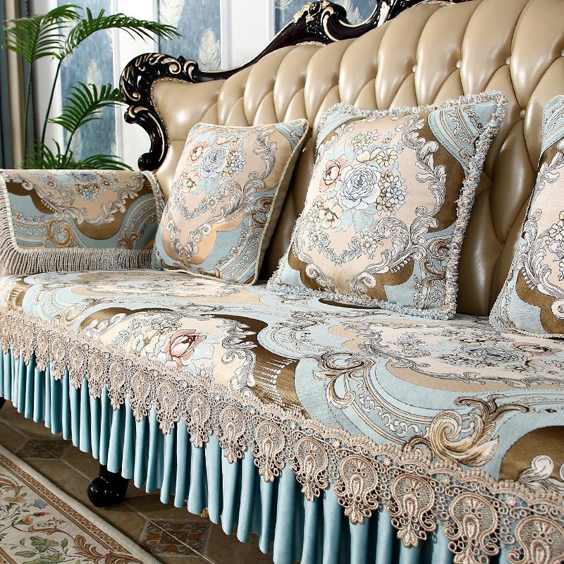 European Sofa Cushion Chenille Jacquard Fabric Sofa Cover Living Room Non-slip Slipcover Four Seasons Universal Armrest Towel