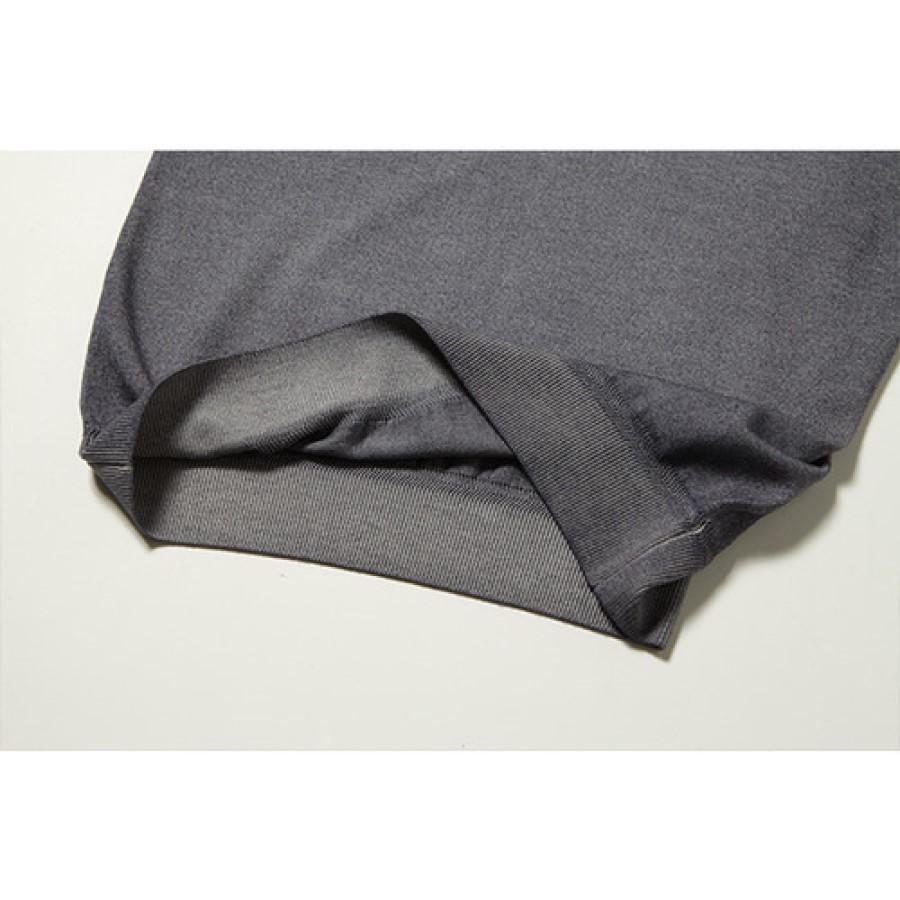 BLACKBROWN Wool Knit Crew Neck Garment Dyed Knit [L Gray]