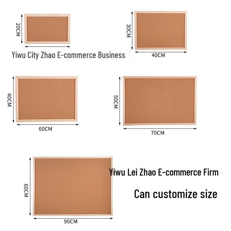 Pine Wood Cork Board - Hangable for Office, Home, or Kindergarten - Single/Double-Sided Photo and Message Display