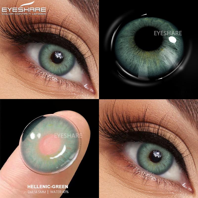 EYESHARE 1 Pair Fashion Eye Contacts Green Colored Pupils for Eyes Natural Blue Color Lenses High Quality Cosmetics Lens