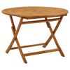 Vidaxl Folding Garden Table, 110 Cm, Solid Acacia Wood