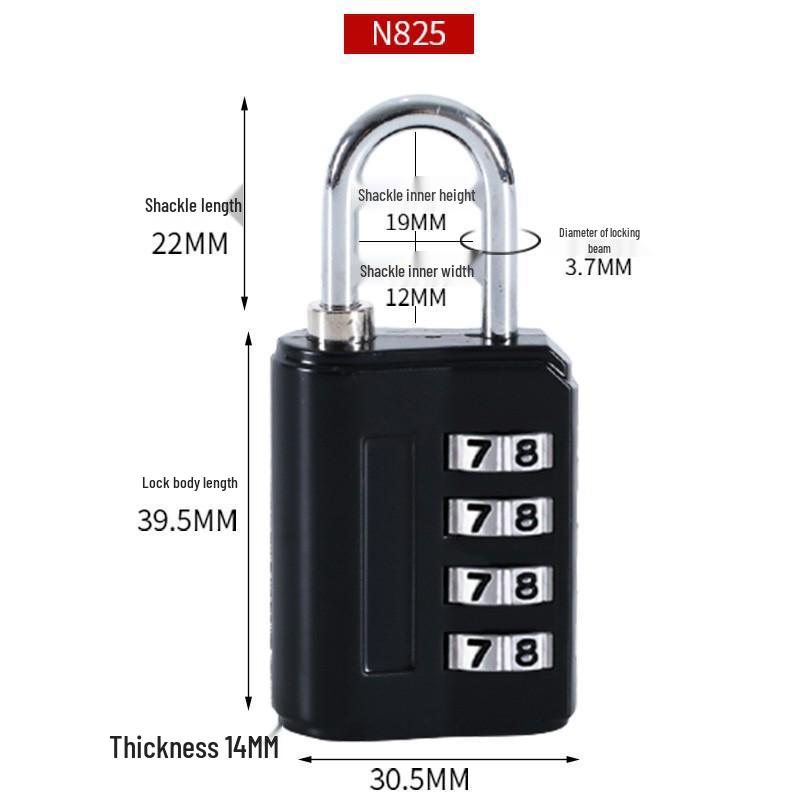 4-Digit Zinc Alloy Password Padlock for Luggage and Cabinets