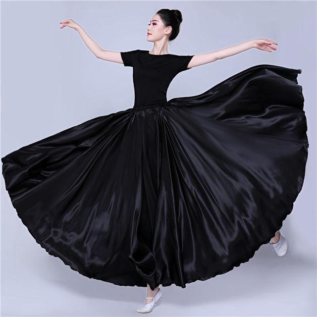 

Women Satin Skirt Belly Dance Women Gypsy Long Skirts Dancer Practice Wear Assorted Solid Purple Gold Dance Skirt XS чёрный