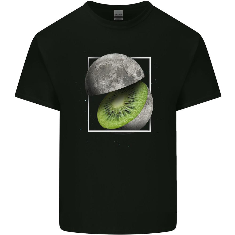 Kiwi Moon Space Planets Universe Mens Light Cotton T-Shirt Unisex T-Shirt XL