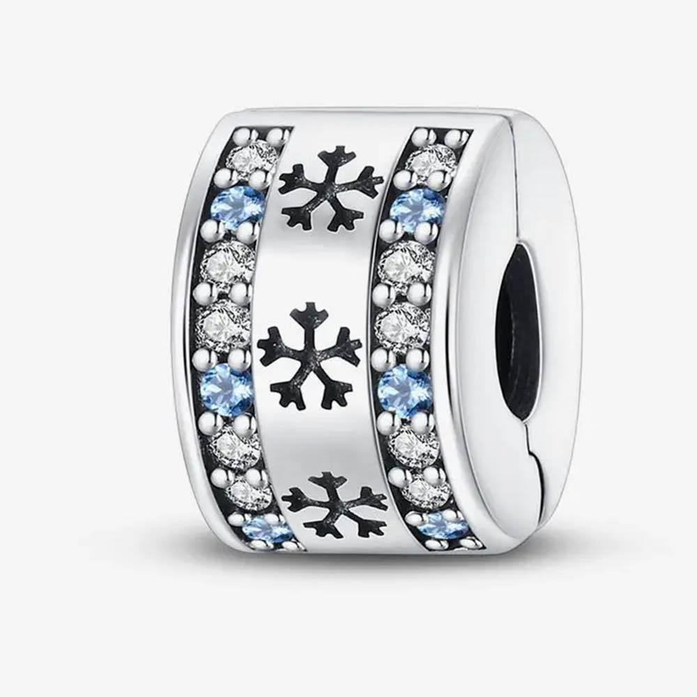 New In Color Zircon Angle Round Clip Bead Fit Pan Original Bracelet Women Copper Safety Chain Jewelry Gift