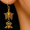 Gold/Silver Color Intricate Skeleton Cutout Dangle Earrings Vintage Gothic Style Zinc Alloy Earring