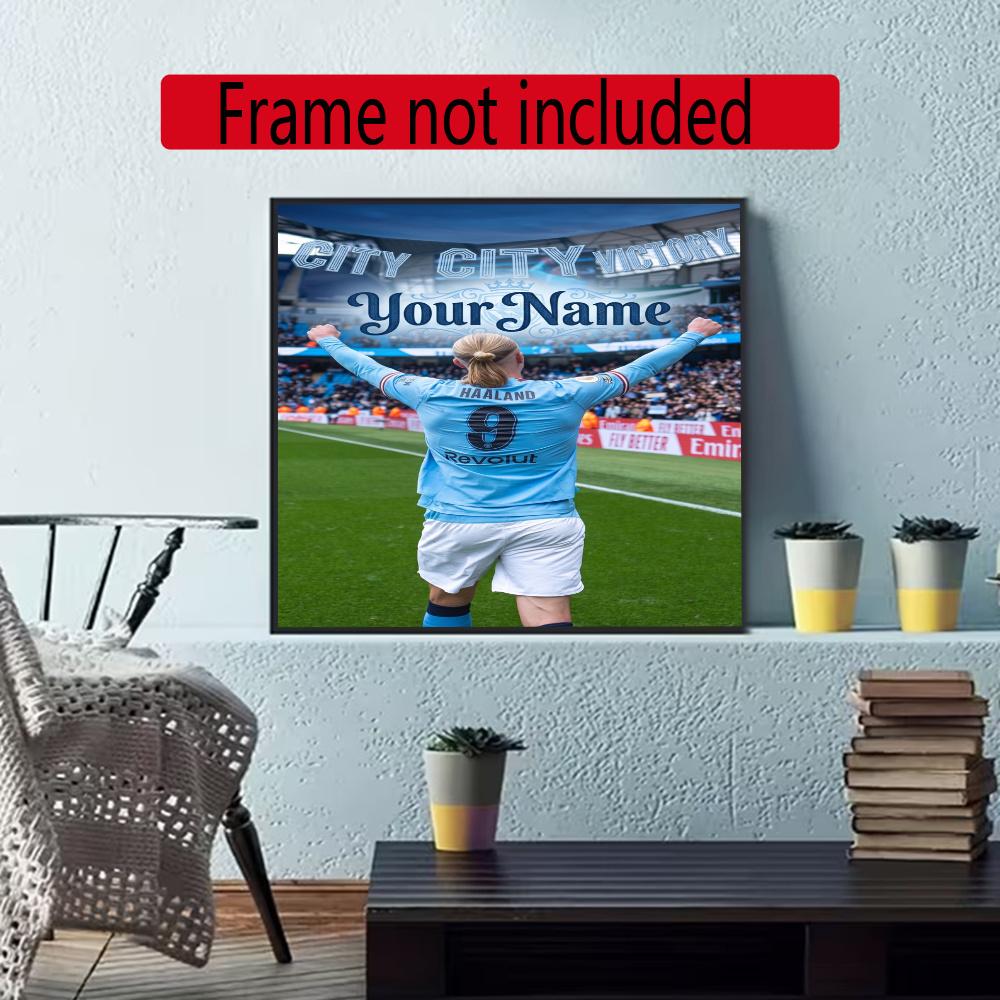 Haaland Personalized Name Diamond Paintings Mosaic Wall Round Diamond Art Painting Kits Embroidery Crystal Accessories Frameless