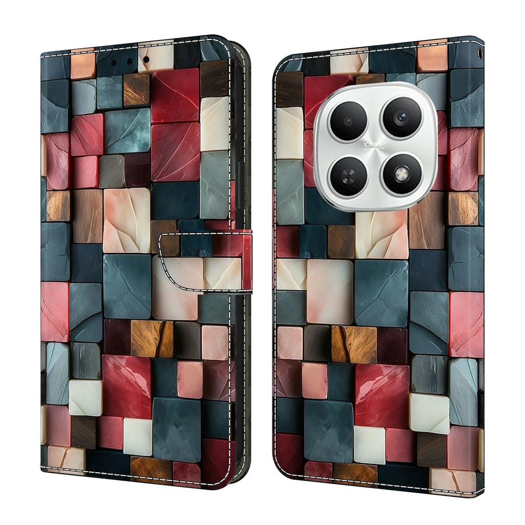 Für Xiaomi Poco M8 5G/Redmi Note 15 5G (Global) Brieftaschenhülle Faltbarer Ständer Musterdruck Leder Klapphandyhülle