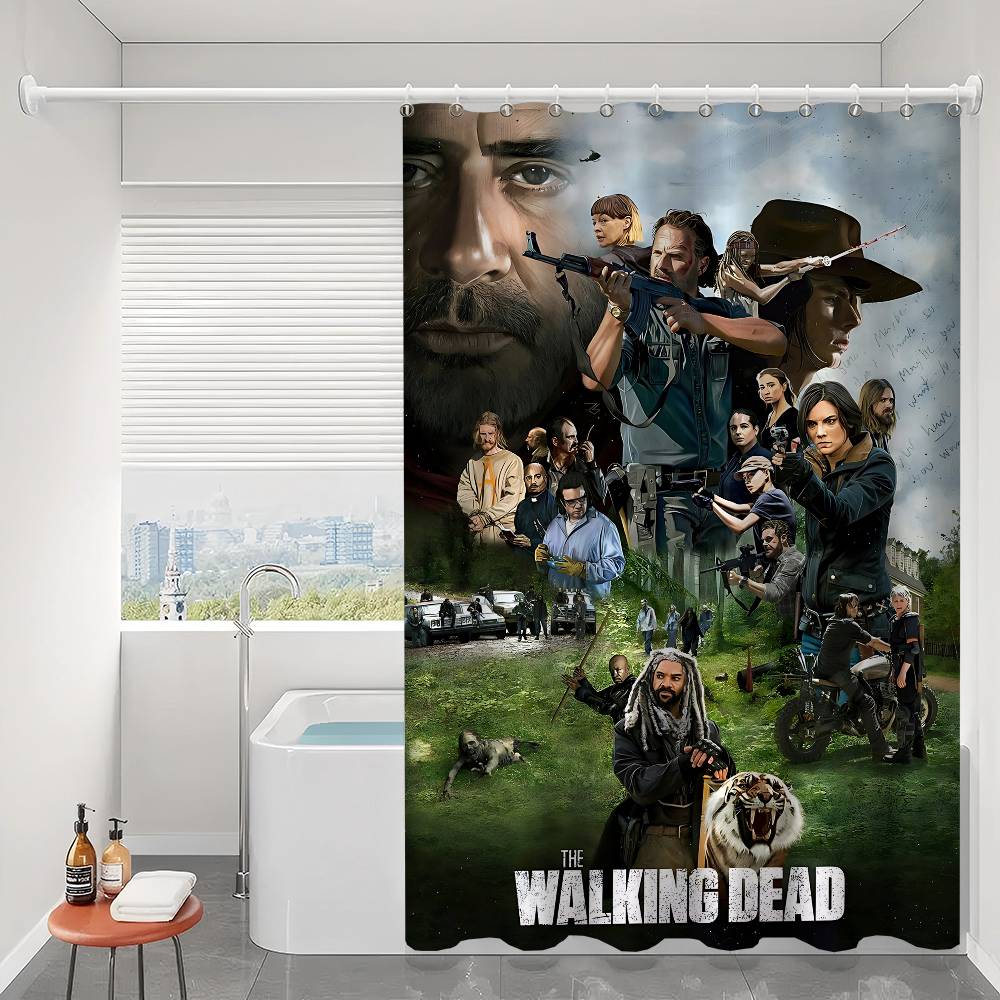 The W-Walking D-Dead Shower Curtain - Water-Repellent And Leak-Resistant, Mold And Mildew Resistant For