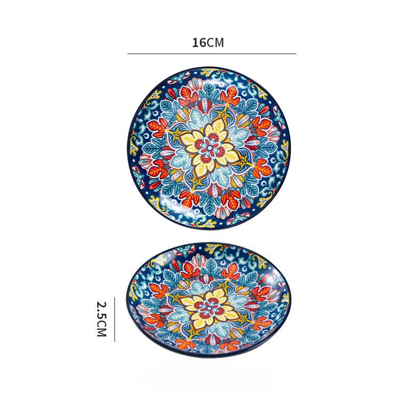16cm Ceramic Plate Household Small Plate Fruit Plate Dessert Plate Flat Plate Bone Spit Plate