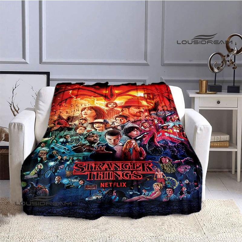 Stranger Things Klassieke Print Deken Dunne Deken Flanel Zacht en Comfortabel Huis Reisdeken Verjaardagscadeau Beddeken