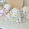Cute Lolita Plush Bunny Backpack With Butterfly Bow For Girls Daily Use