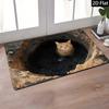 Optical Illusion Endless Abyss Pattern Printed Anti Slip Door Mat Deep Pit Surface Rock Forming 3D Illusion Design Floor Mat