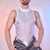 Men Bodysuit Silky Erotic Underwear Thin High Elastic Body Sculpting Muscle Swimsuit Wrestling Fitness Transparent Undershirt