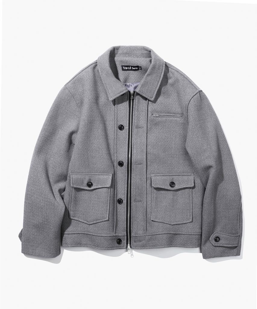 Trip Le Sens Double Button Flight Blouson_Gray