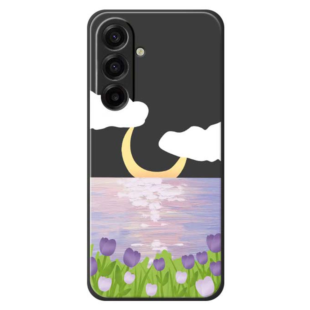 For Samsung Galaxy A17 5G Case Flowers and Sea Pattern Printing Straight Edge TPU Phone Back Cover