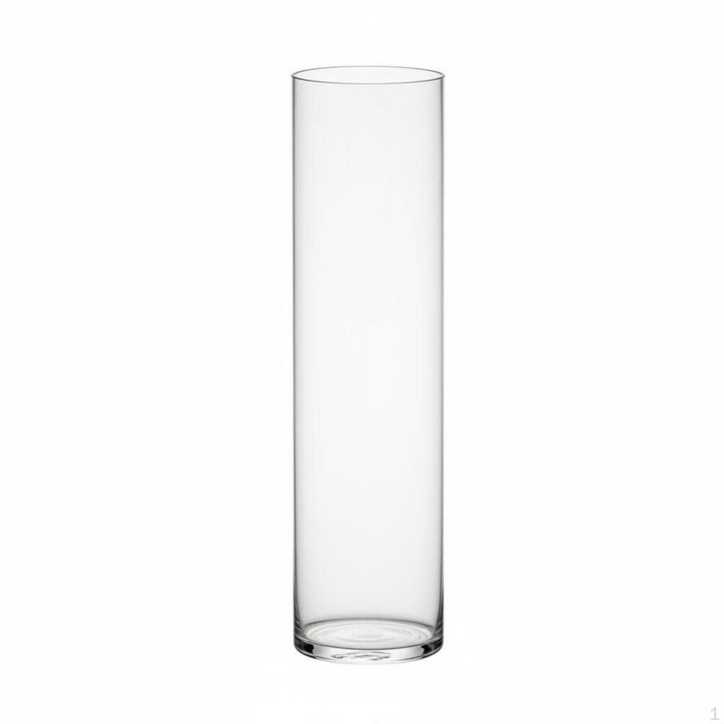 Modern Minimalist Glass Vase, Cylindrical Transparent Flower Container, Countertop Decor for Living