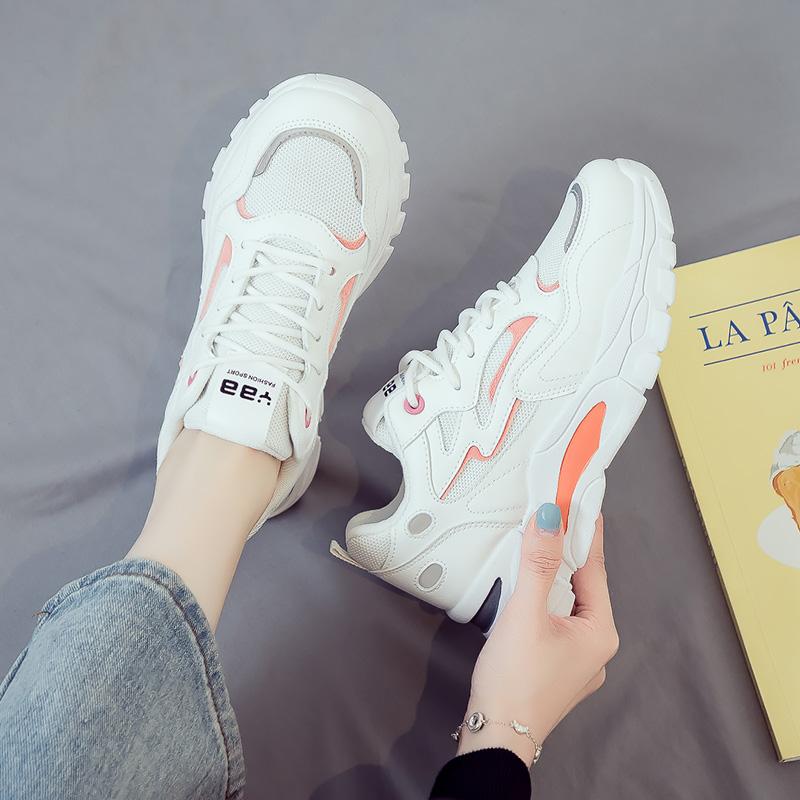 Fashion Shoes Female 2025 Mesh Women's Vulcanize Shoes Mixed Color Outdoor Platform Lace Up Women Sneakers Versatile Ladies Casual Shoes