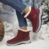 Ladies Waterproof Mid Calf Winter Boots Super Warm Fleece Side Zipper Anti Slip Platform Snow Boots Daily Outdoor Walking Shoes