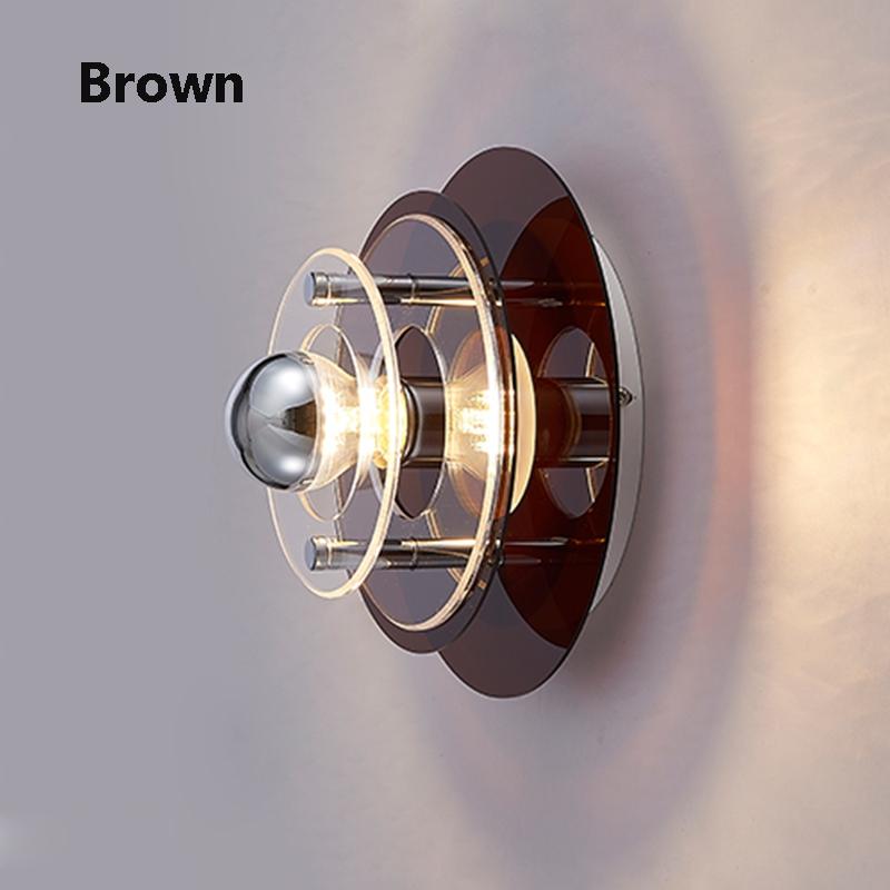 

Antique Bauhaus Wall Sconce LED Atmosphere Lamp in Orange Green Red Blue Brown for Decorative Bedroom Living Room Bar Lighting White Light коричневий