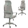 Office Chair, Desk Chair, Rocking Function, Height Adjustable, Headrest, Lumbar Support, Grey