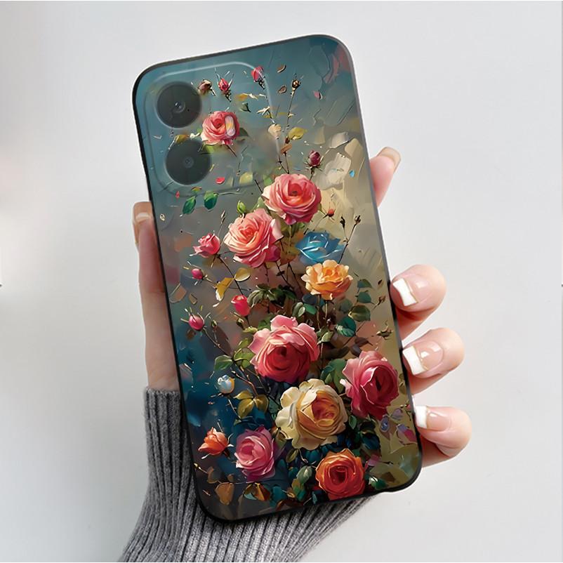 For TCL K70 4G 5G Case Luxury Fashion Butterfly Flower Black Soft Silicone Bumper Cover for TCL K70 Power T522A T522E Phone Case