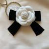 Black Brooch Fabric Camellia Flower Brooch Bow Tie Ladies College Style Shirt Collar Pins Vintage Wedding Party Brooches For Wom