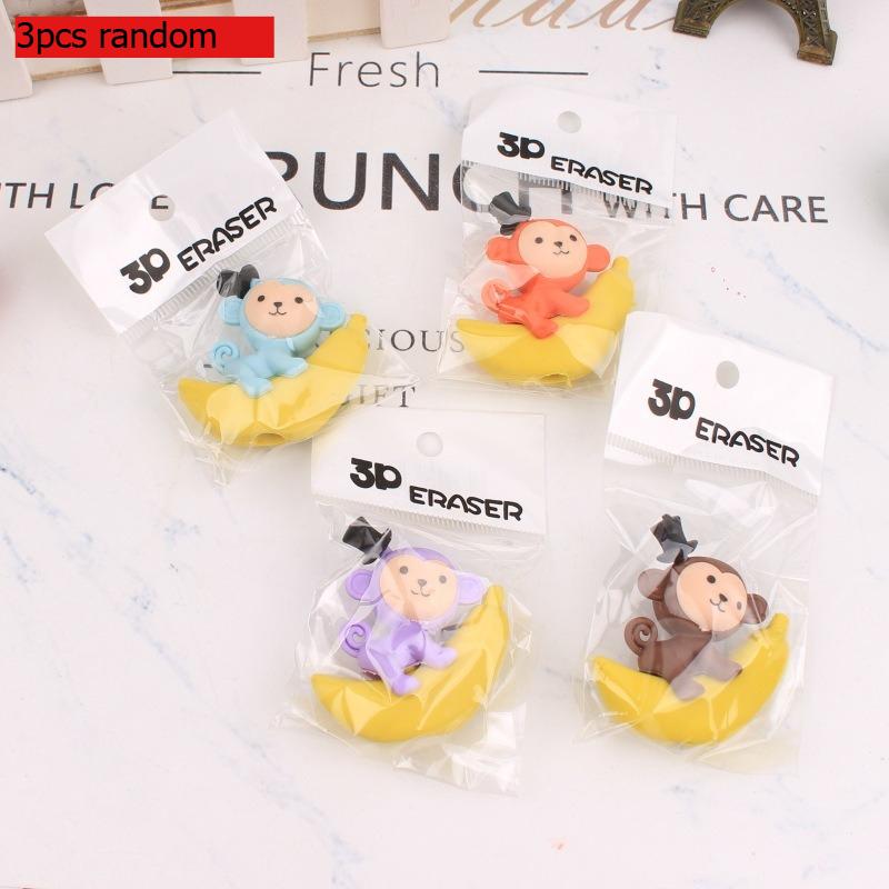 

Office School Supplies Creative Cute Monkey Banana Animal Eraser Student Educational Stationery Prize Gift Wholesale Stationary