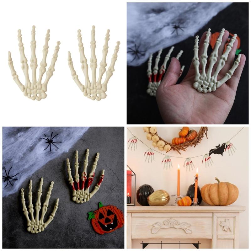 Halloween Skeleton Hands Realistic Plastic Skeleton Hands for Halloween Haunted House Themed Party Decoration Props