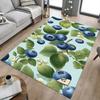 1PC Blueberries Leaves Non-Slip Floor Carpet Compatible for Office&Living Room&Bedroom&Dining Room - Flat-Weave Machine-W238