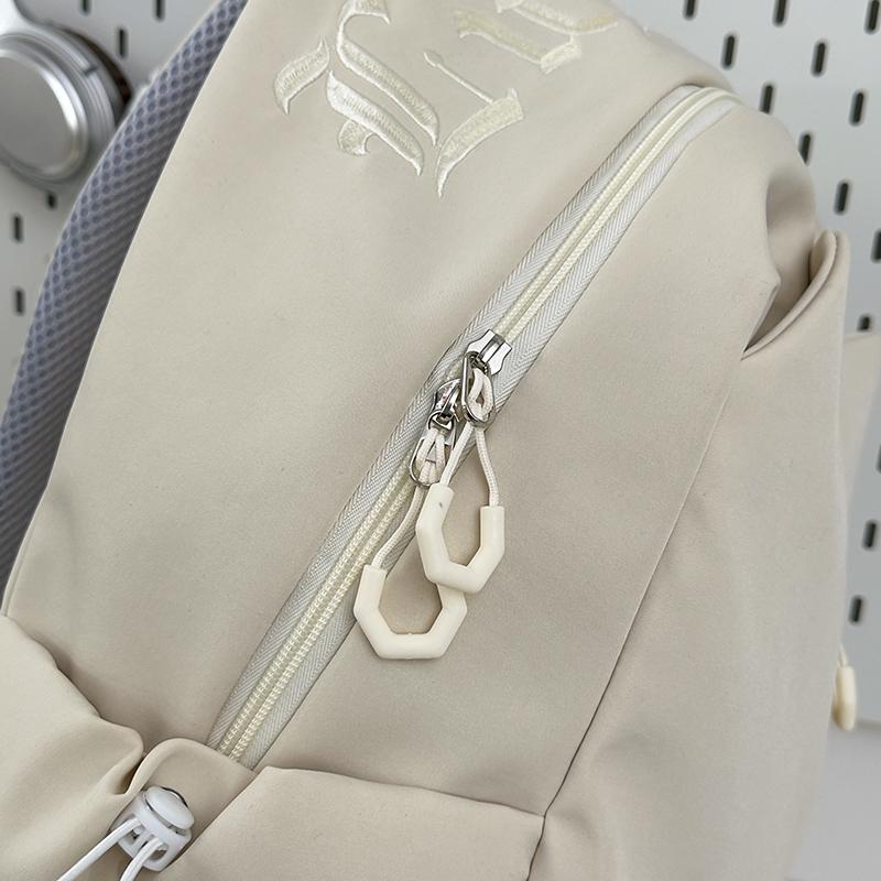 Student Schoolbag Men's Large Capacity Backpack Women's Solid Color Backpack