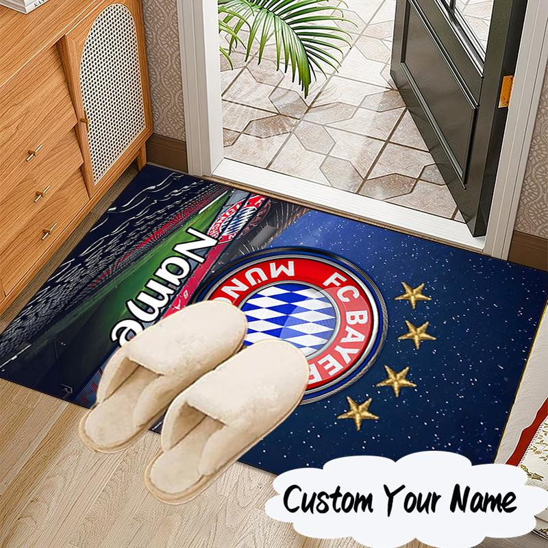 Custom Name Bayern Munich Fan Gear Rug for Living Room, Game Rooms, Office, Bedroom, Floor Mat Playful Design, fan gifts Christmas decor