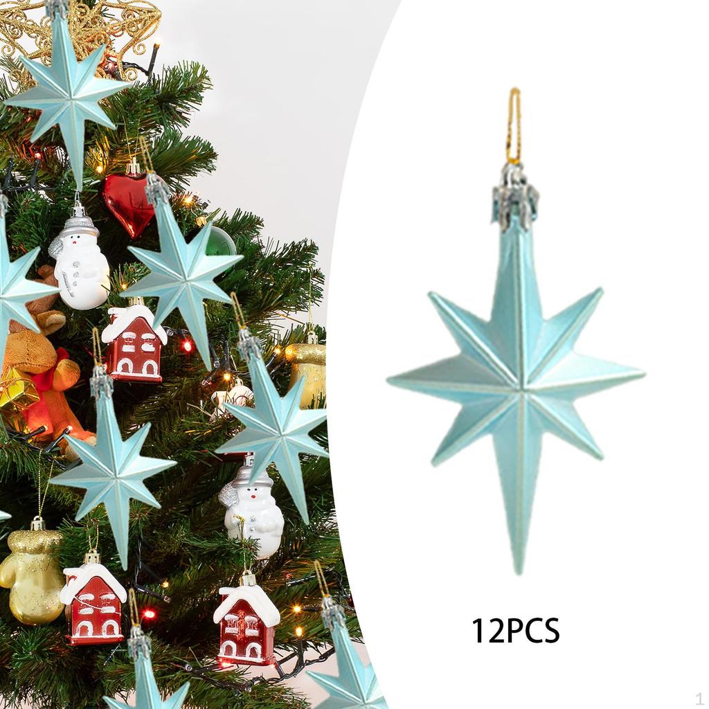 12 Pieces Christmas Star Ornaments Decorations Electroplating Holiday Party