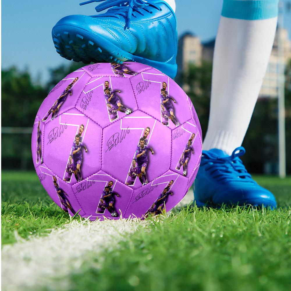 Cristiano Ronaldo Theme Soccer Ball Size 5 Soccer Ball Soft Touch Professional Training Football for Outdoor Sports