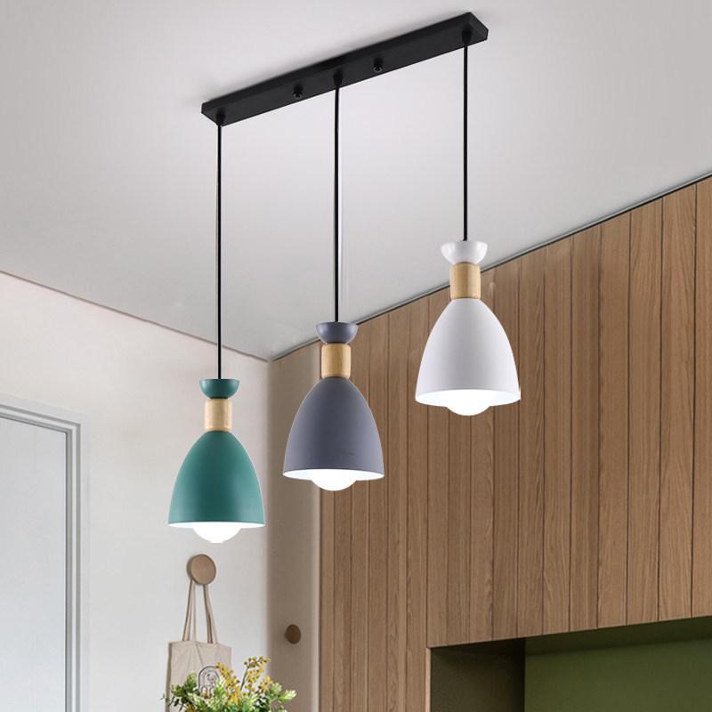 Nordic Three-Head Macaron Pendant Light - Modern Dining Table/Bar Counter Fixture