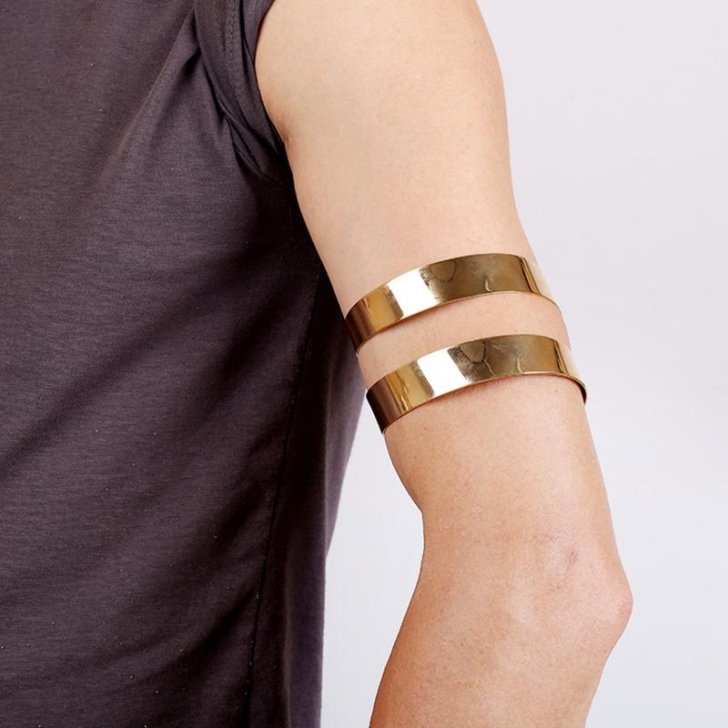 Retro Greek Roman Style Open Ended Shape Bracelet Armband Upper Arm Cuff Armlet Festival Bridal Bikini Dance Jewelry