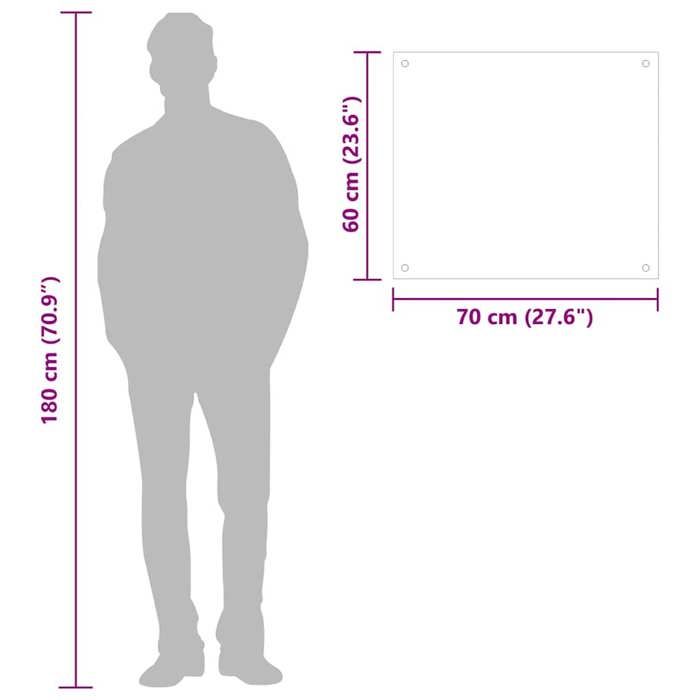 VidaXL Dosseret de cuisine Blanc 70x60 cm Verre trempé 249453