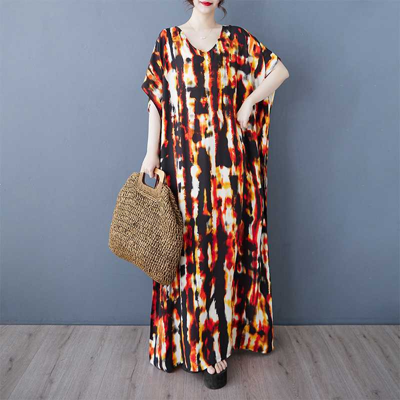 Women's Casual Retro Cotton and Linen Beach Dress