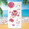 Cute Strawberry Bear Beach Towel Microfiber Printed Children'S Trumpet Cartoon Bear Beach Towel