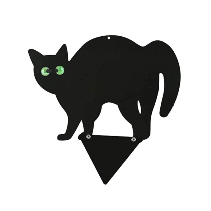 

Decorative Black Metal Cats for Outdoor Garden and Yard Iron Statue with Reflective Eye with Stakes for Yard