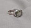 Lemon Quartz 925 Sterling Silver Ring: Faceted Oval Gemstone, Handmade