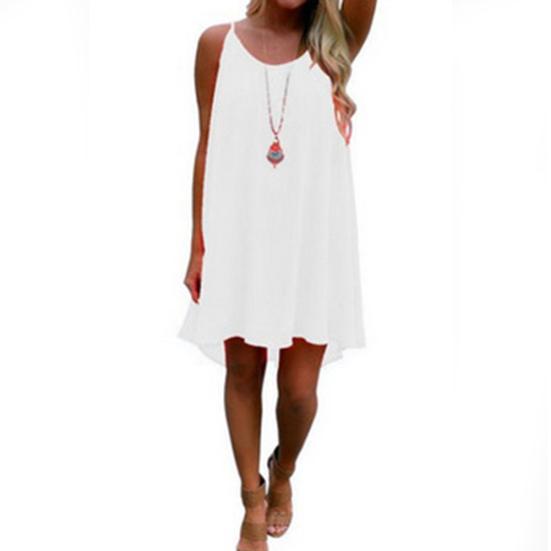Sexy Women's Summer Casual Sleeveless Strap Backless Beach Dress for Evening Party